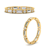 Baguette Round Bezel Eternity Band